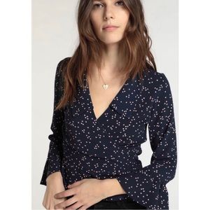 Rouje Yves wrap polka dot blouse FR 38